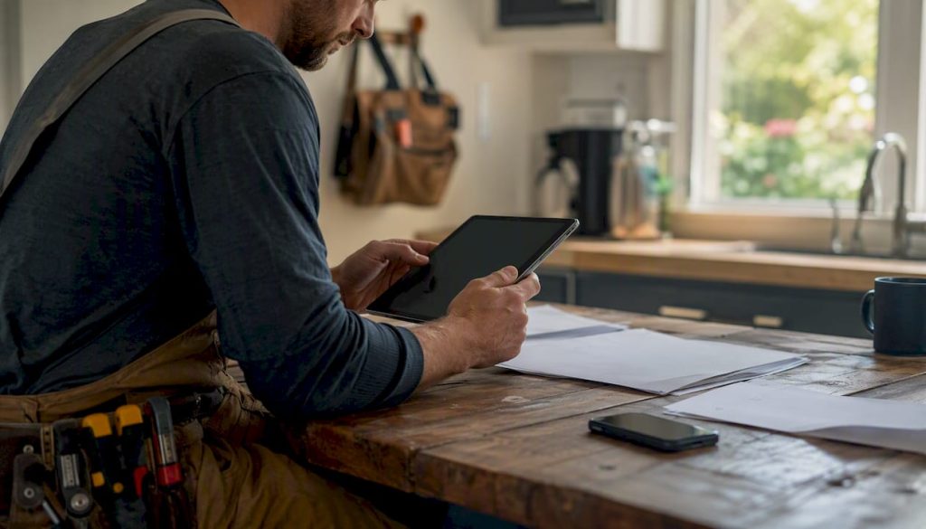 Contractor updating HVAC Google Business Profile