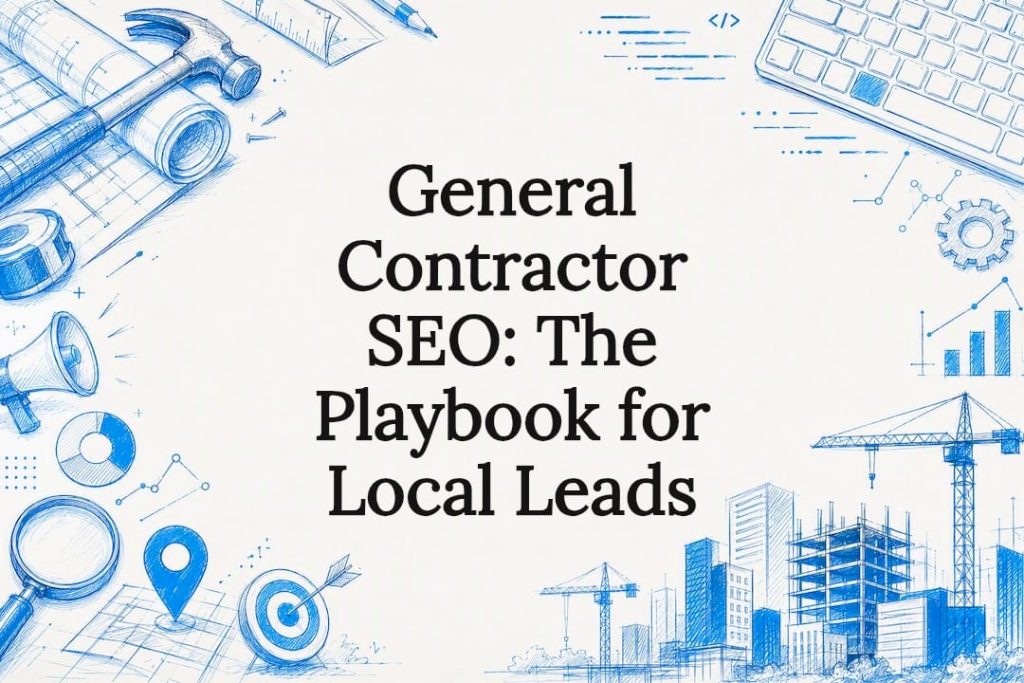 Decorative title card illustration for contractor SEO article