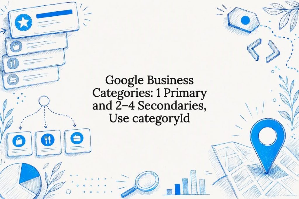 Decorative Google Business categories title card