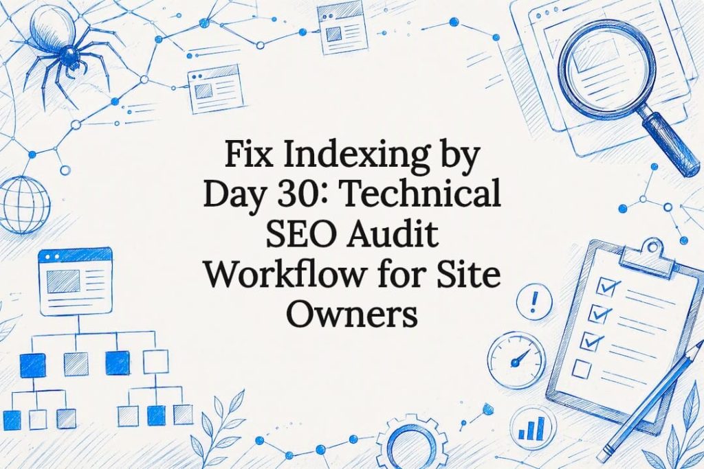 Technical SEO audit title card illustration