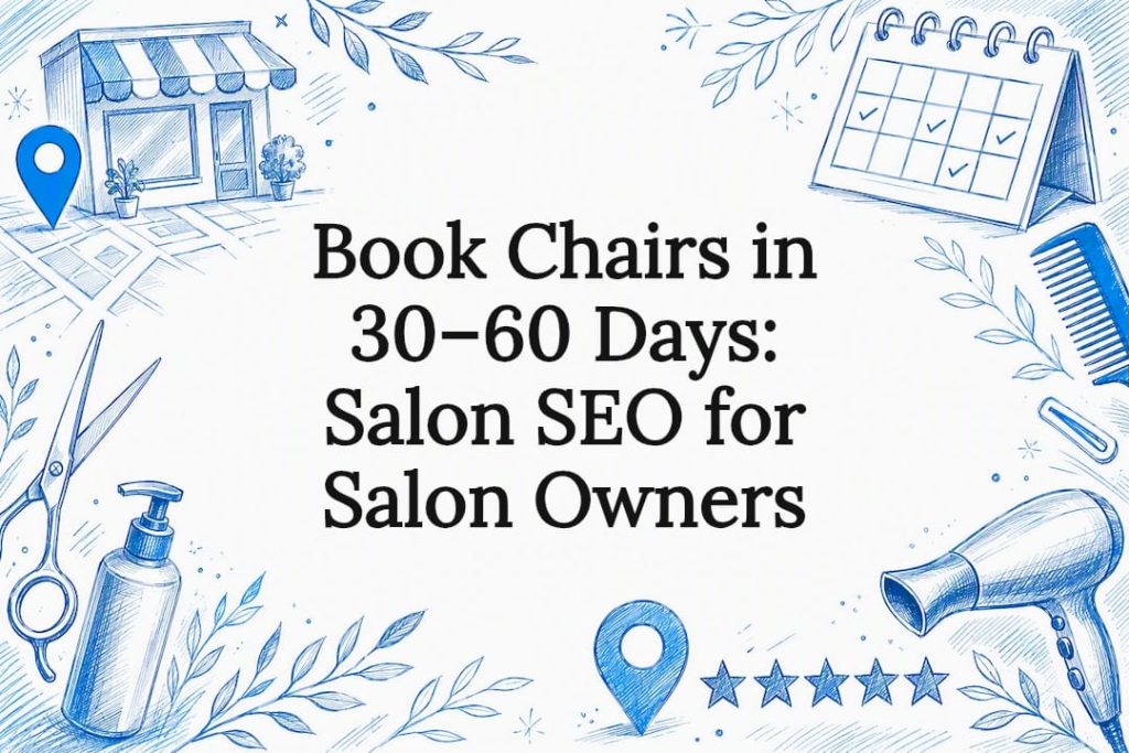 Decorative salon SEO title card illustration