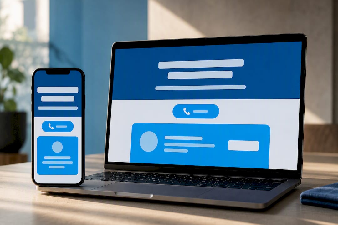 Responsive landing page above fold layout