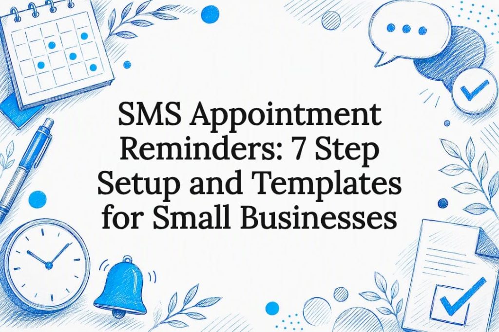 Decorative SMS reminder title card illustration