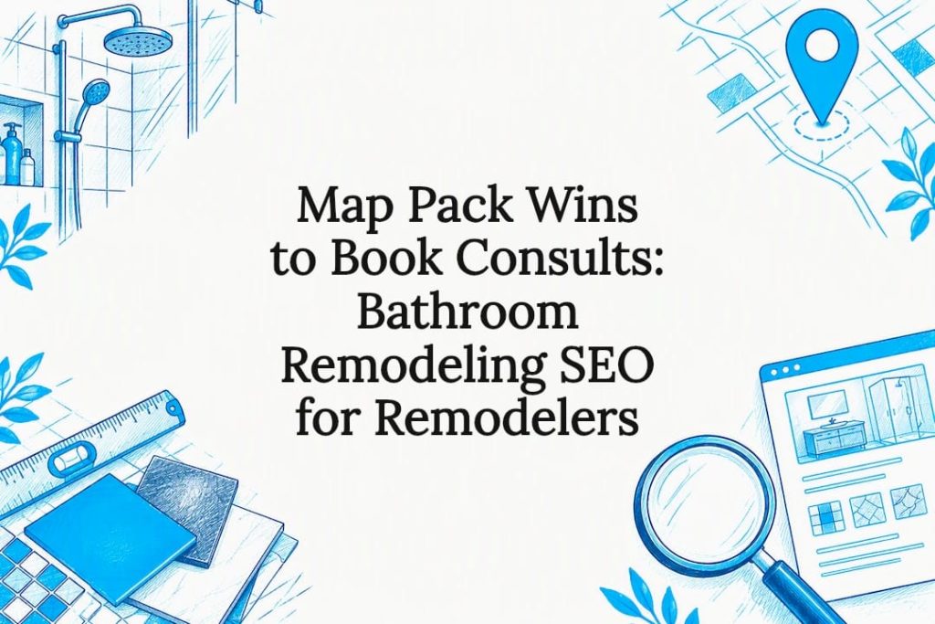 Bathroom remodeling SEO title card illustration