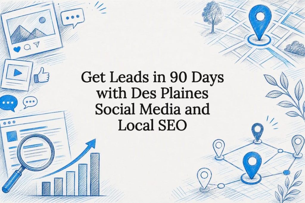 Decorative social media and local SEO title card