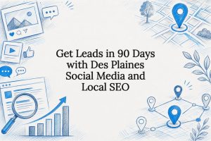 Decorative social media and local SEO title card