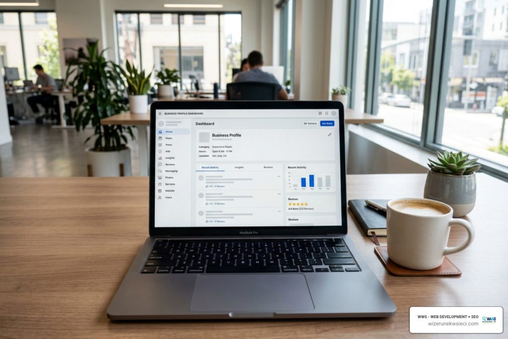 Google Business Profile dashboard settings for automotive repair shop management