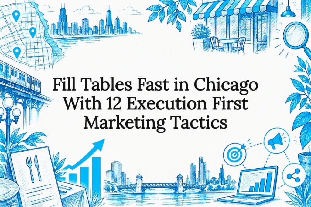 Decorative Chicago restaurant marketing title card