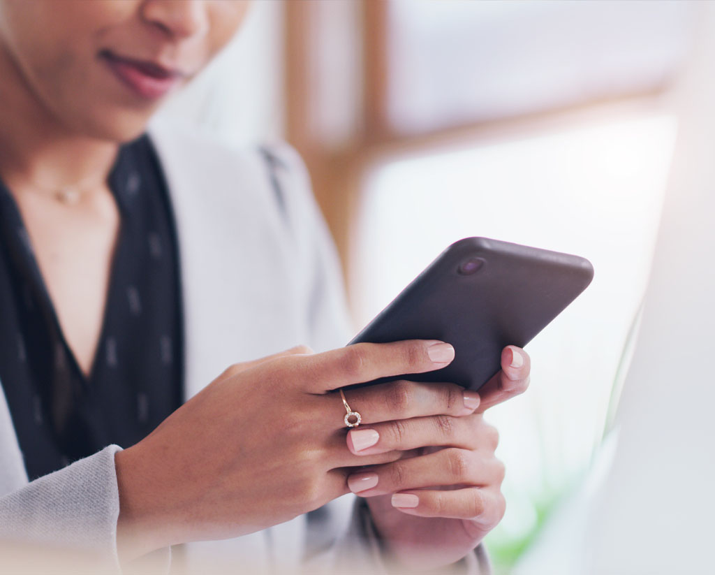 accounting website on a smartphone