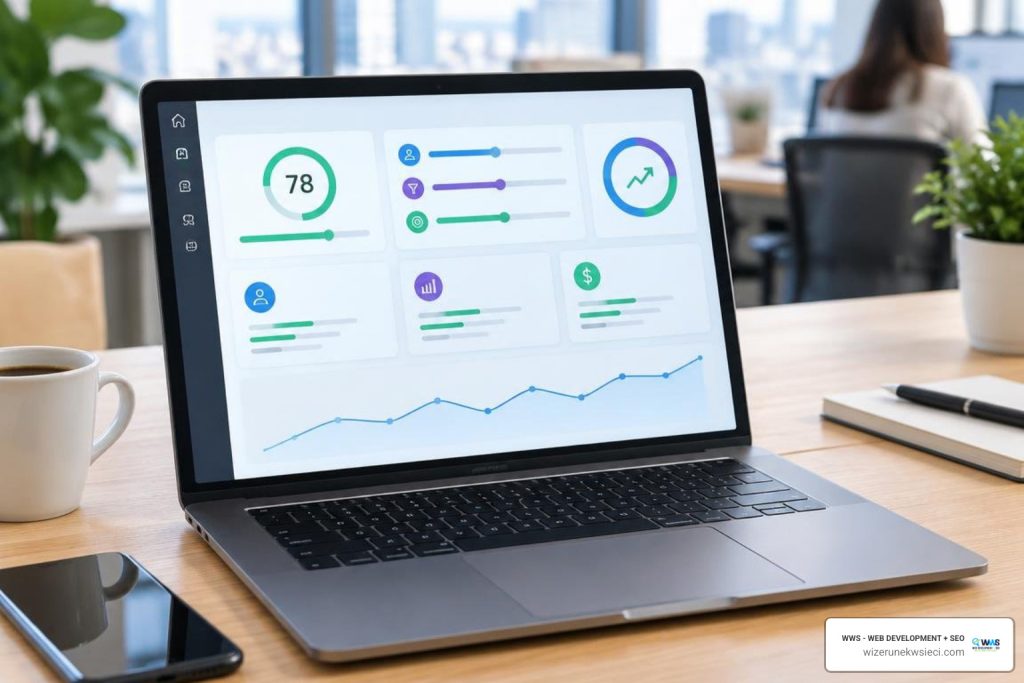 Interactive lead scoring and ROI calculator layout with bento grid